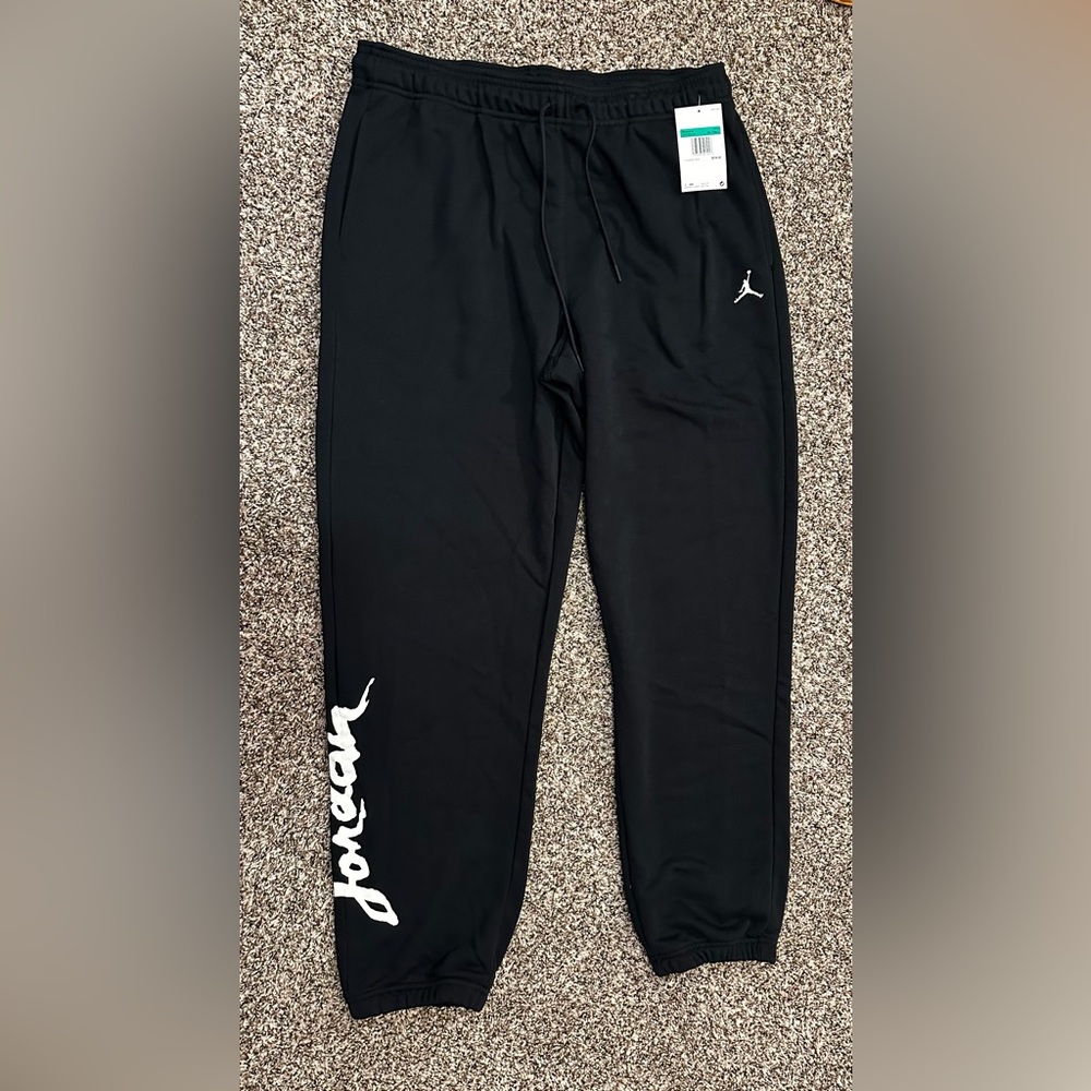 NWT Active Jordan Black Sweatpants with White Logo